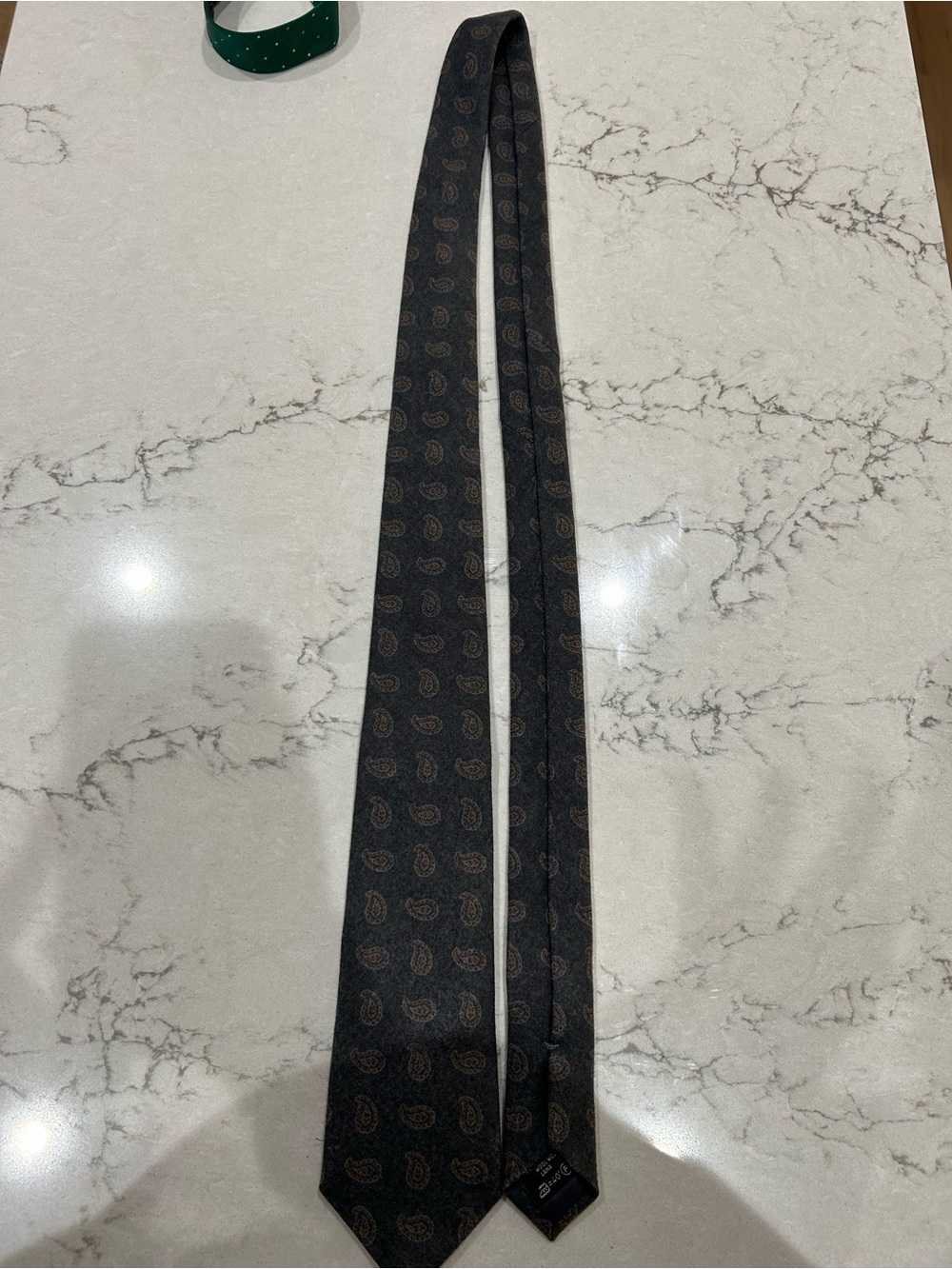 Su Misura Wool Classic Black Paisley Silk Tie